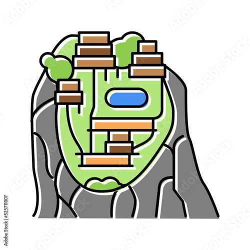 sigiriya on mountain color icon vector illustration