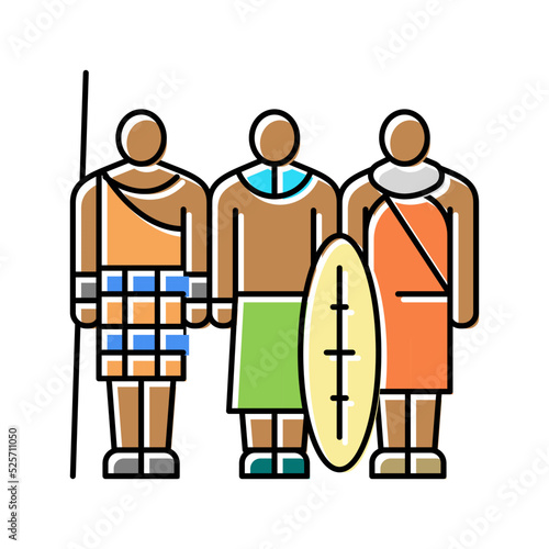 tribe african color icon vector illustration