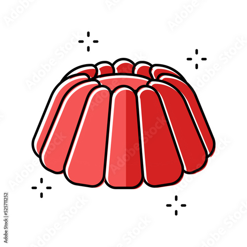 pudding jelly candy gummy color icon vector illustration