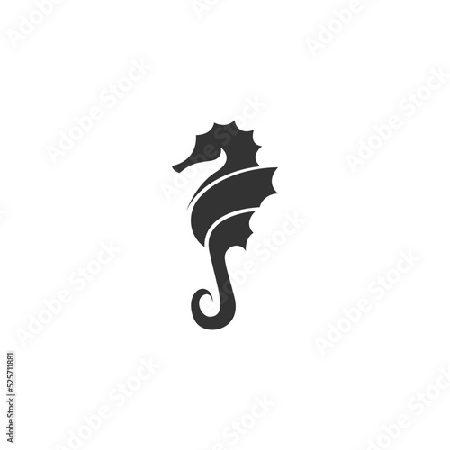 Seahorse icon logo design illustration