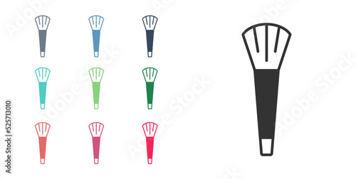 Black Makeup brush icon isolated on white background. Set icons colorful. Vector