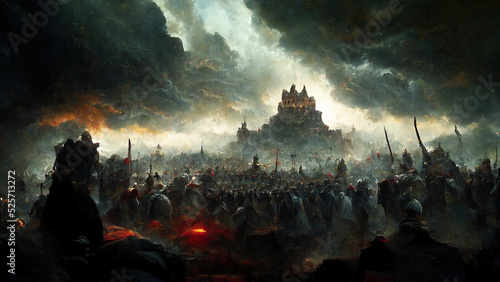Fotografia Illustration artwork fantasy battle war monsters concept digital art cinematic