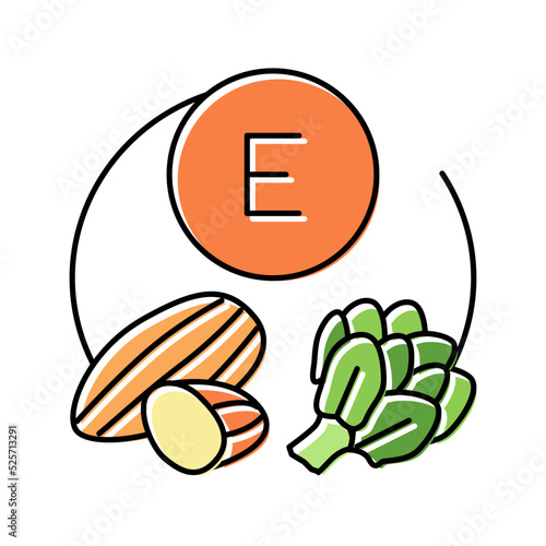 e vitamin color icon vector illustration