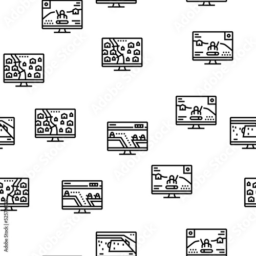 Video Game Electronic And Device vector seamless pattern