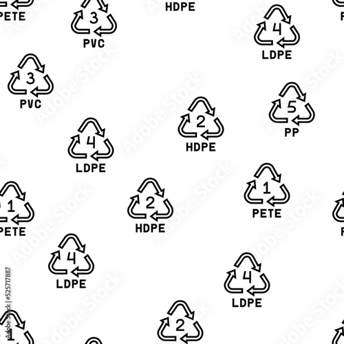 Plastic Waste Nature Environment vector seamless pattern