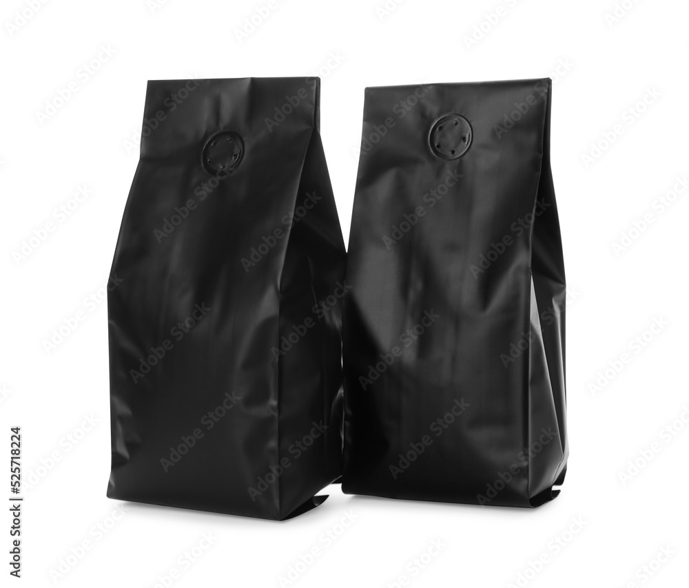 Two blank foil packages isolated on white Two blank foil packages isolated on white