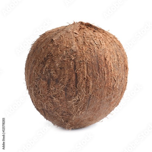 Fresh ripe whole coconut isolated on white