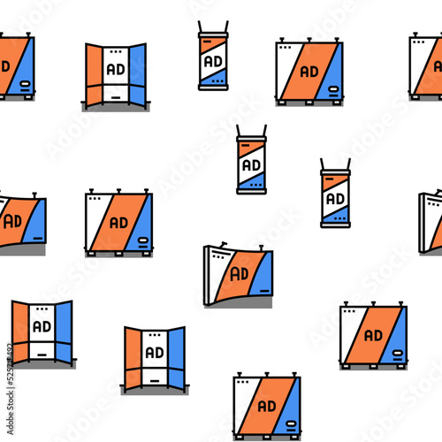 stand trade show event booth vector seamless pattern
