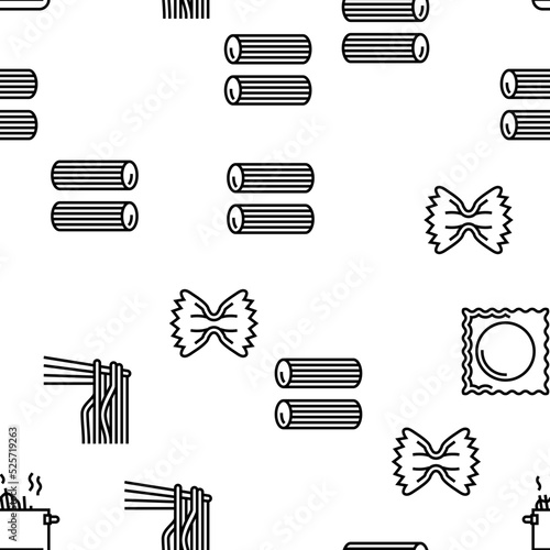 Pasta Delicious Food Meal Cooking vector seamless pattern