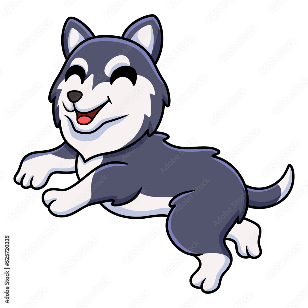 Cute siberian husky dog cartoon Cute siberian husky dog cartoon
