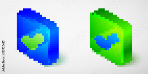 Isometric line Lip augmentation icon isolated on grey background. Hyaluronic acid lips injection. Contour plastic. Blue and green square button. Vector