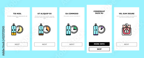 perfumery glass luxury cosmetic onboarding icons set vector