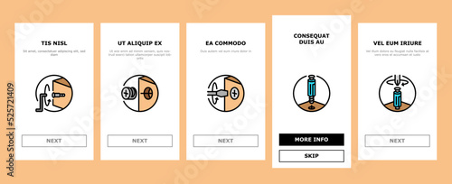 assembly furniture instruction onboarding icons set vector