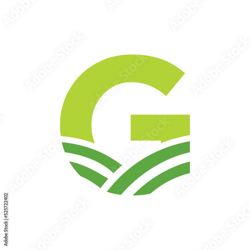 Letter G Agriculture Logo. Agro Farm Logo Based on Alphabet for Bakery, Bread, Cake, Cafe, Pastry, Home Industries Business Identity