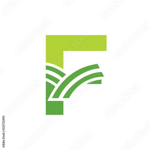 Letter F Agriculture Logo. Agro Farm Logo Based on Alphabet for Bakery, Bread, Cake, Cafe, Pastry, Home Industries Business Identity