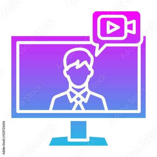 Live Stream Glyph Gradient Icon