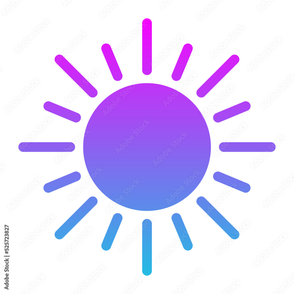 Brightness Glyph Gradient Icon