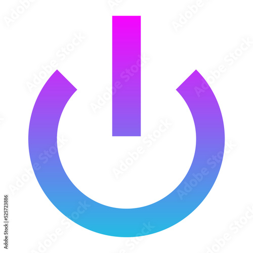 Power On Glyph Gradient Icon