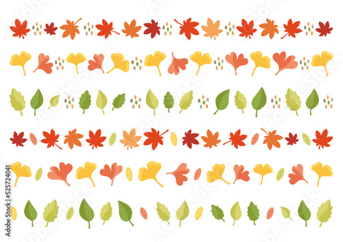 紅葉のイラスト飾り罫