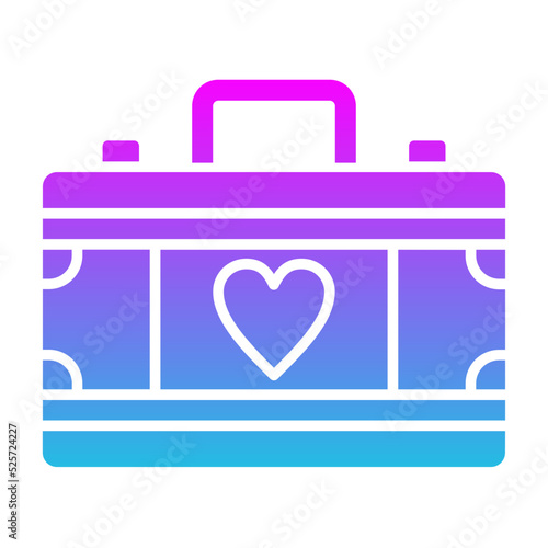 Suitcase Glyph Gradient Icon