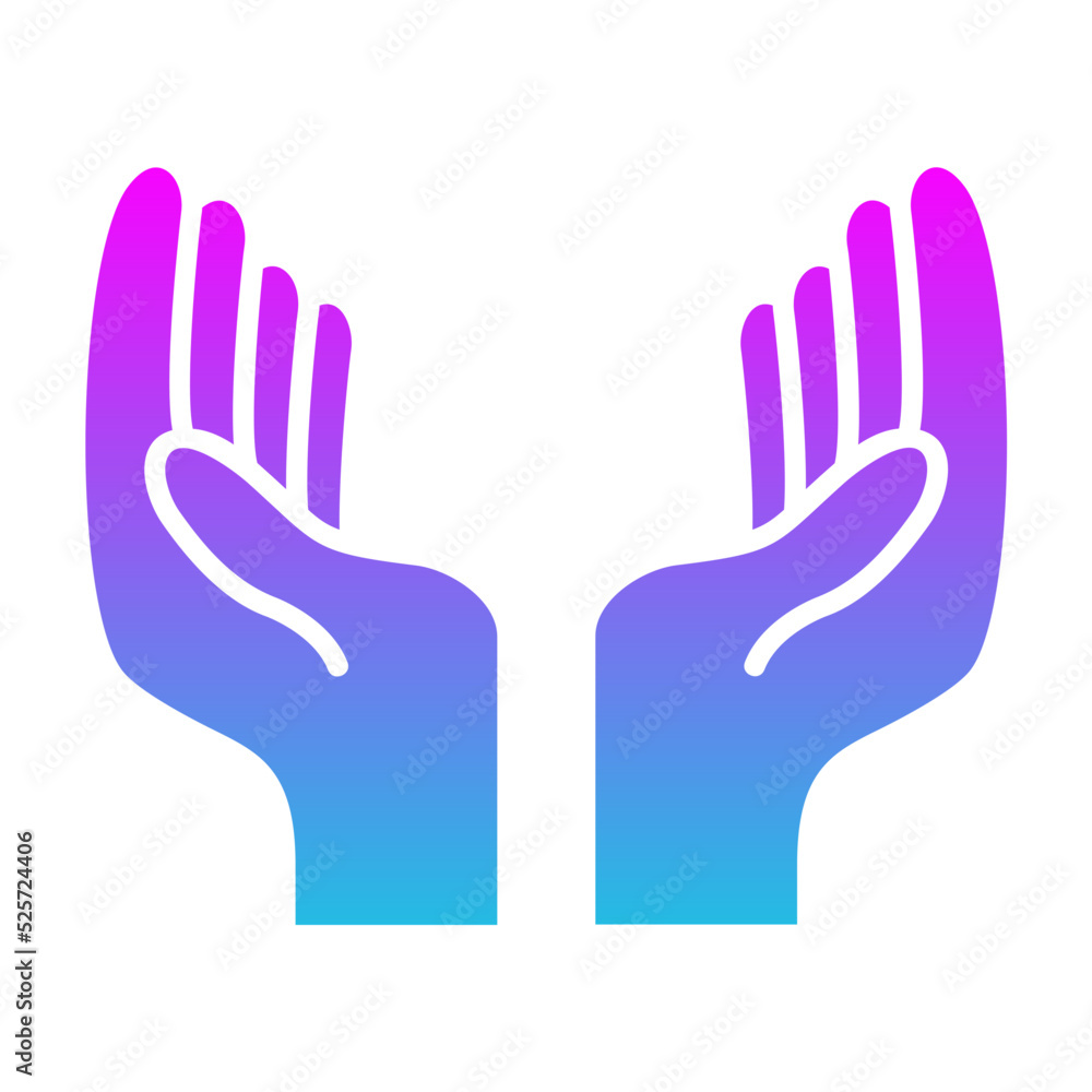 Hands Glyph Gradient Icon Hands Glyph Gradient Icon