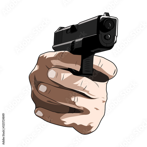 Firearm Pistol Illustration logo
