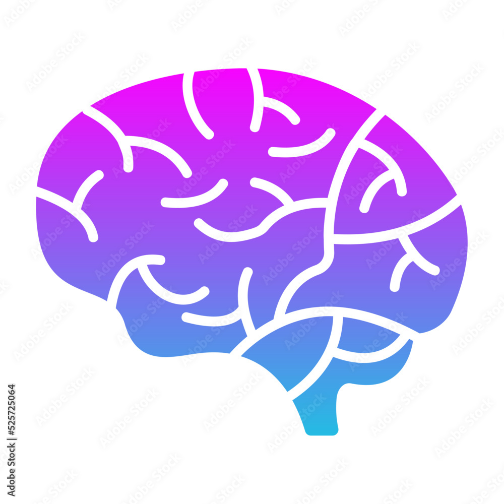 Brain Glyph Gradient Icon Brain Glyph Gradient Icon
