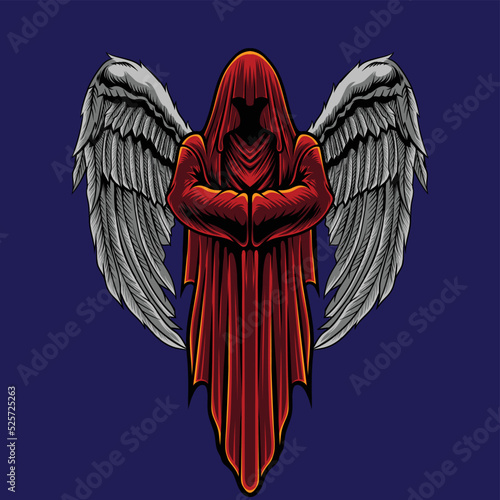 Red Grim Reaper with Wings