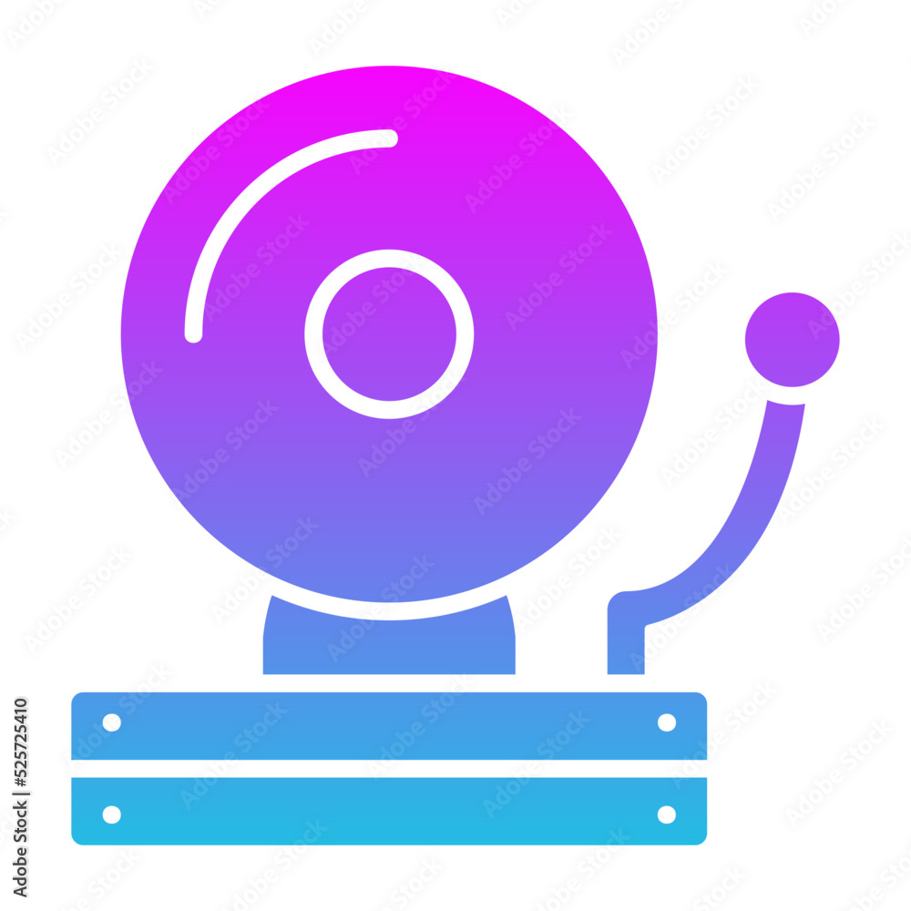 School Bell Glyph Gradient Icon School Bell Glyph Gradient Icon