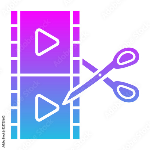 Film Editing Glyph Gradient Icon