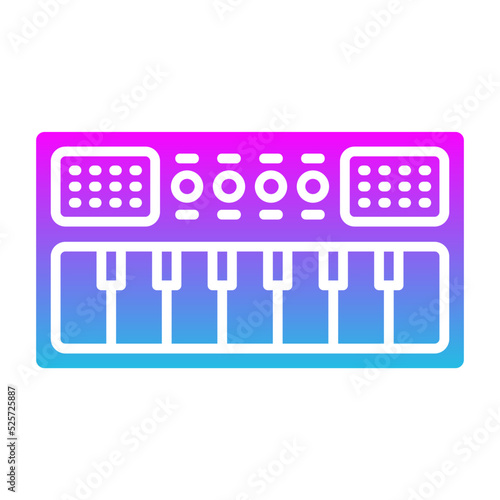Piano Glyph Gradient Icon