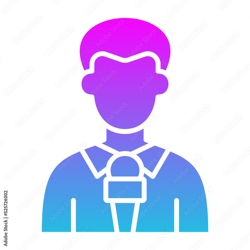 Journalist Glyph Gradient Icon Journalist Glyph Gradient Icon
