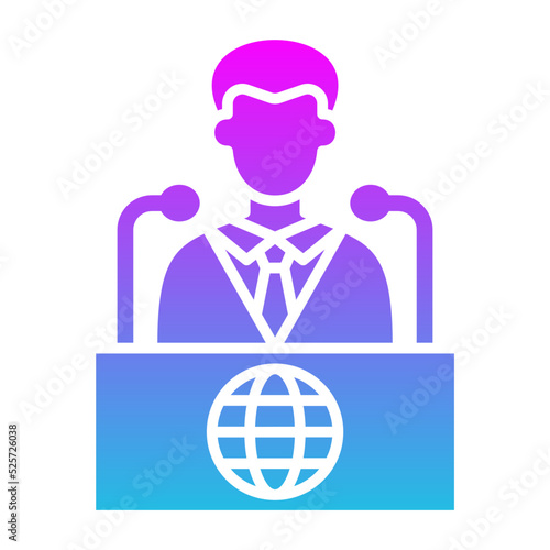 Conference Glyph Gradient Icon
