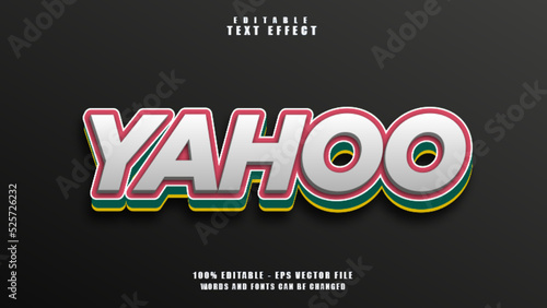 3D Yahoo Editable Text Effect Style