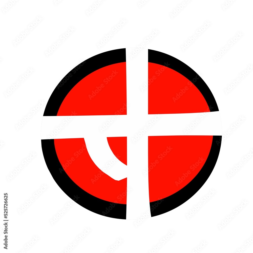 Fototapeta premium round shape with white line in the middle
