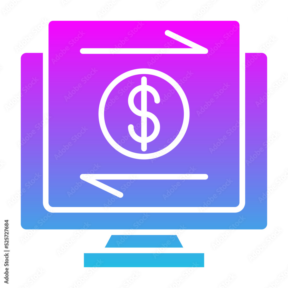 Online Transfer Glyph Gradient Icon Online Transfer Glyph Gradient Icon