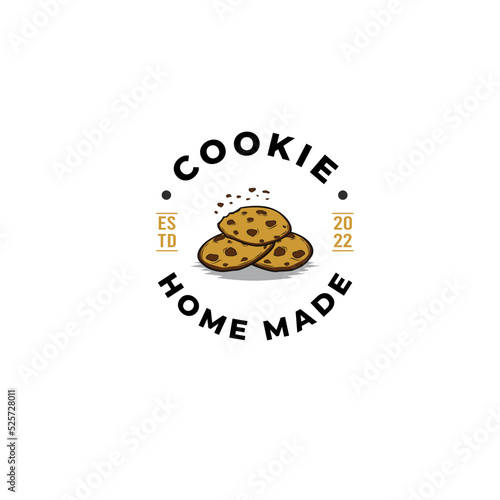 Cookies Logo Design Template. Biscuit Illustration