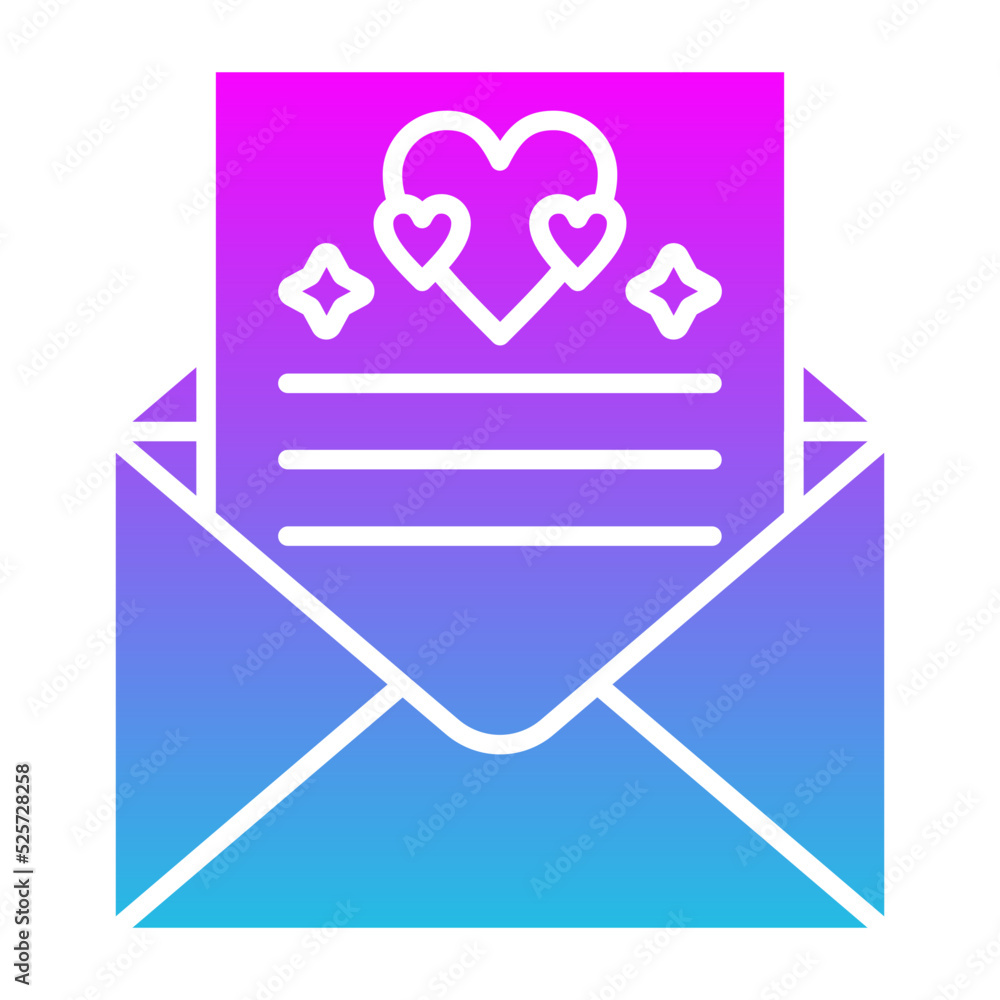 Love Envelope Glyph Gradient Icon Love Envelope Glyph Gradient Icon