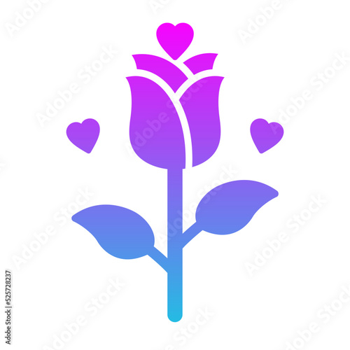 Rose Glyph Gradient Icon