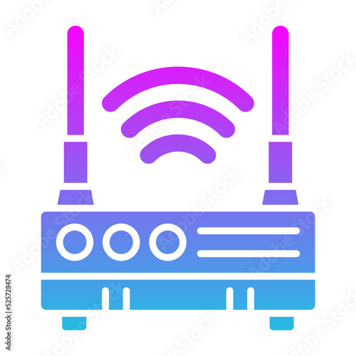 Wireless Router Glyph Gradient Icon