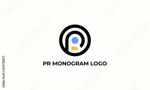 vector graphic logo design, R P monogram logo in circle shape, modern minimalist