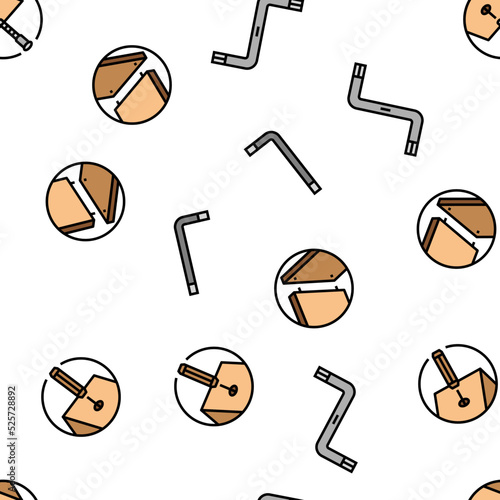 assembly furniture instruction vector seamless pattern