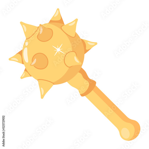 Modern flat editable icon of a mace