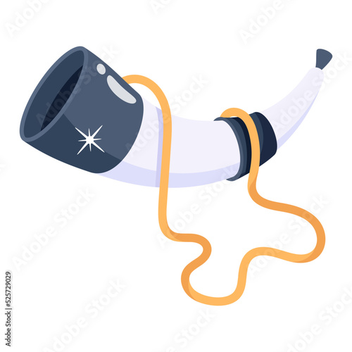 Trendy flat hunting horn flat icon