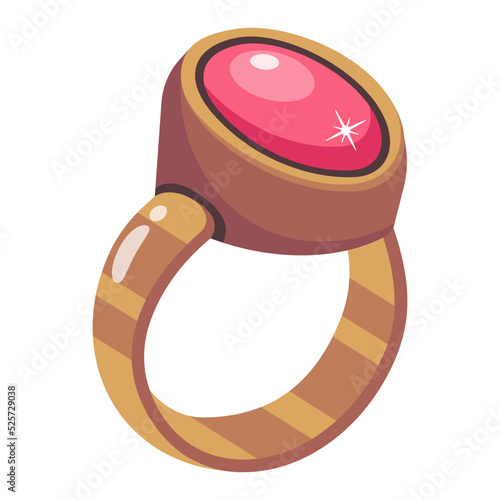 A stone ring flat modern icon
