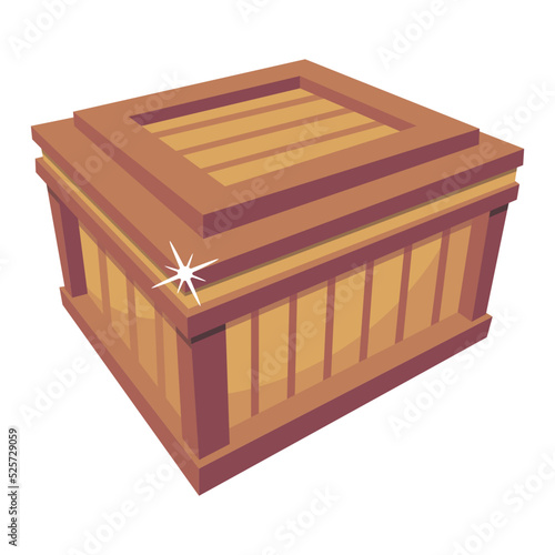 A wooden chest flat icon download