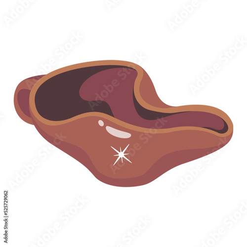 A beggar bowl flat editable icon