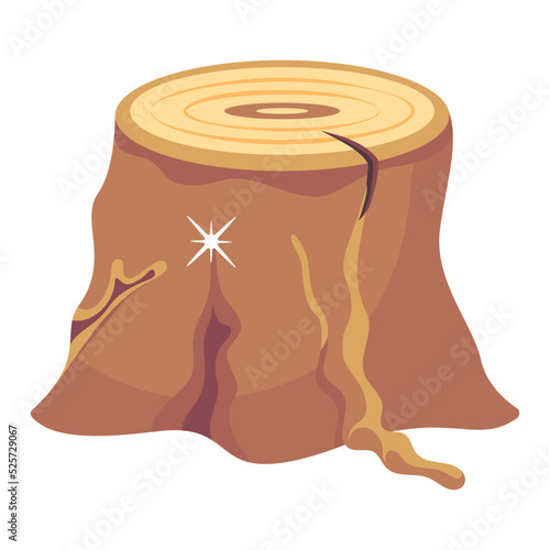 A cutted tree log flat icon