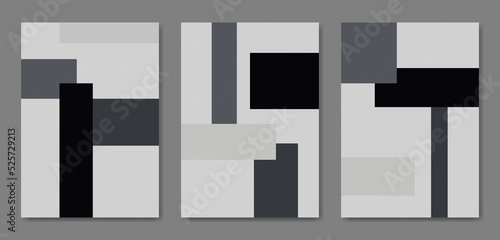 Set of Abstract Aesthetic mid century modern shape Contemporary boho poster cover template. Minimal and natural Geometric Illustrations for art print, postcard, wallpaper, wall art.