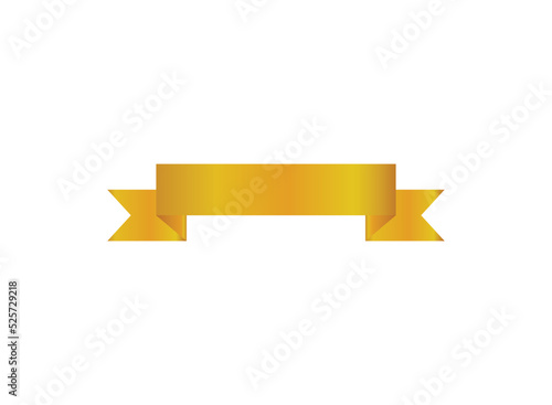 Gold Ribbon In Isolated White Background, Vector Illustration.